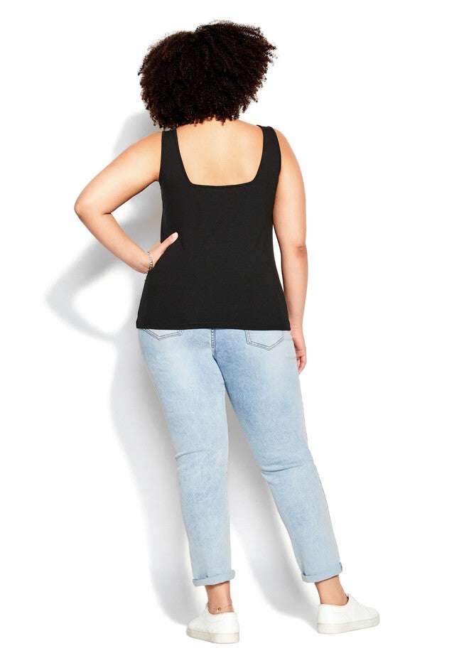 Square Neck Cami - black, BLACK, on-hover image number 1