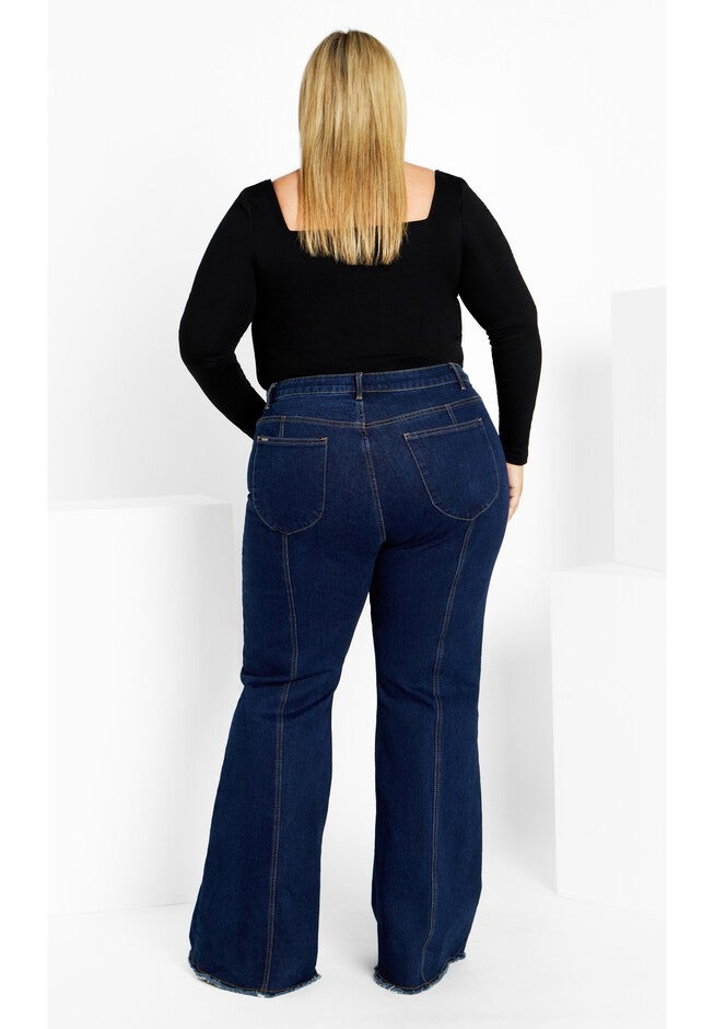 Leah Flare Jean - dark denim, BLUE, alternate image number 2