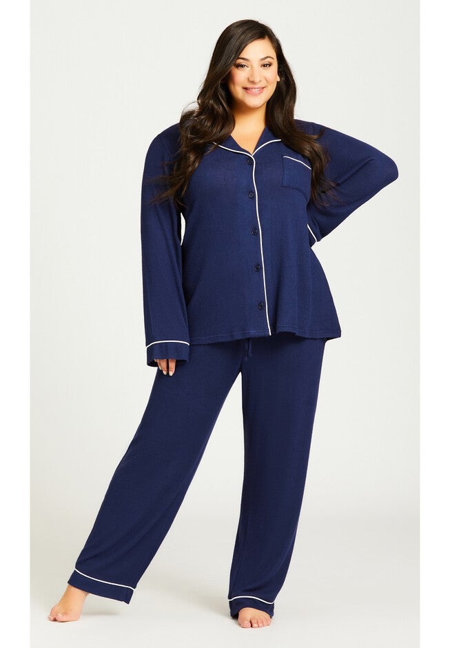 Hacci Button Plain Top, NAVY, alternate image number null
