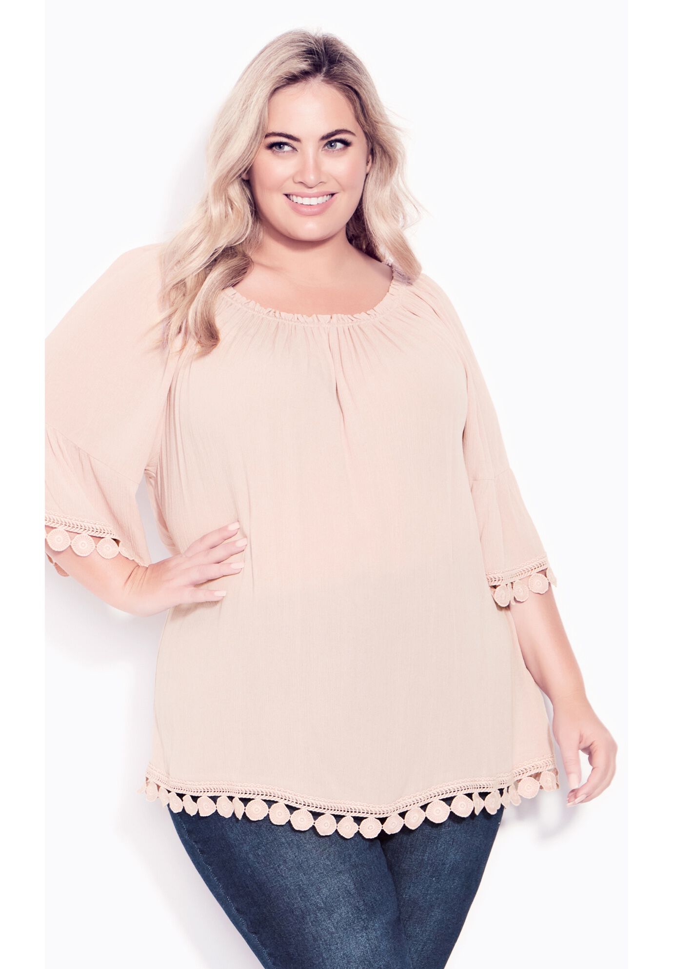 Ember Lace Trim Top Avenue