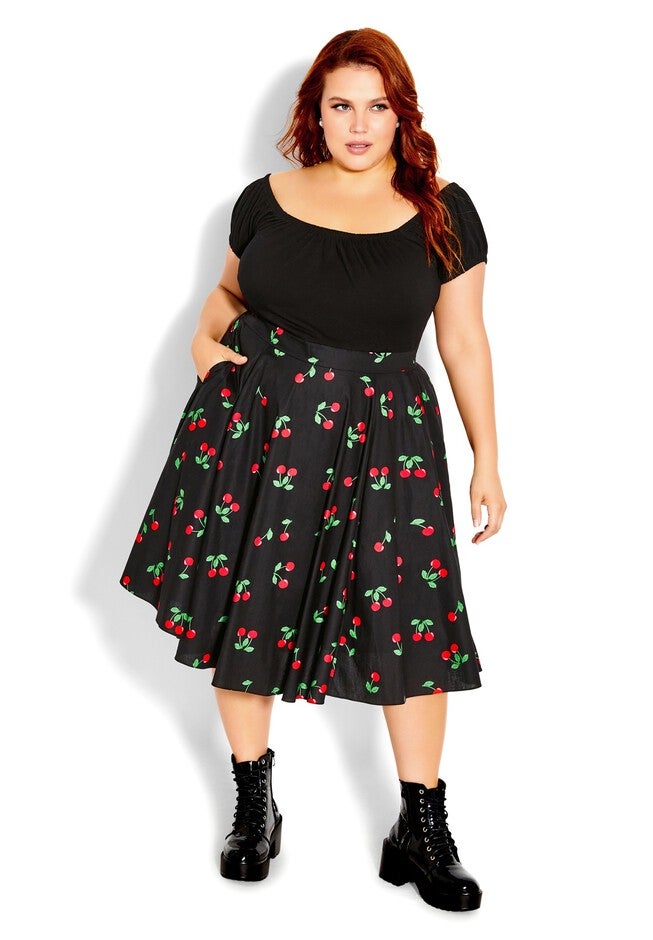 Cherry Desire Dress - black, BLACK, hi-res image number 0