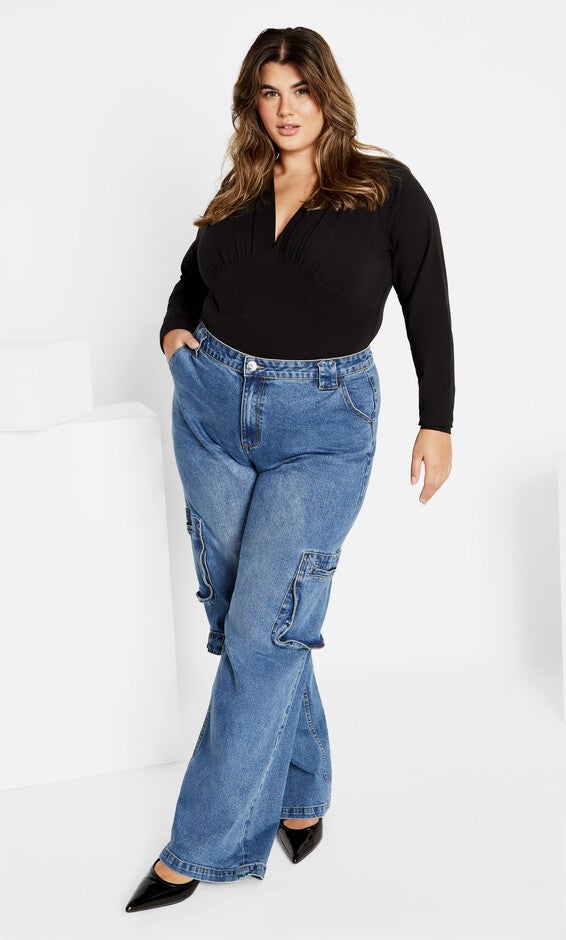 Amelila Pleat Bodysuit - black, BLACK, alternate image number 3