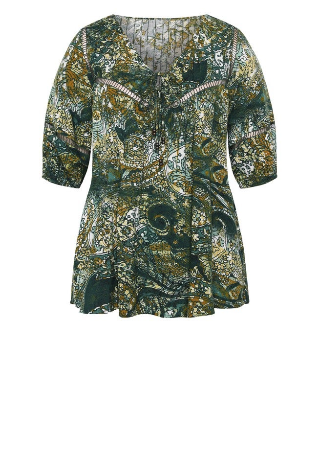 Carmel Pintuck Print Tunic, PAISLEY CHARM, alternate image number null