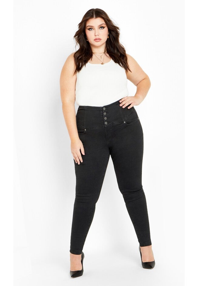 Harley Grace Corset Jean - black wash, BLACK, alternate image number null