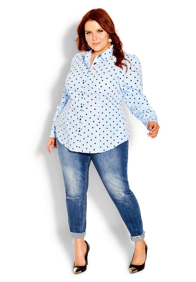 Blue Spot Shirt - blue, BLUE, alternate image number null