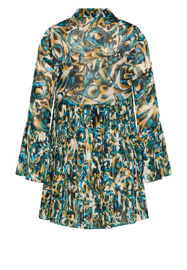 Perla Pleat Print Shirt, PAPILLON, alternate image number 4