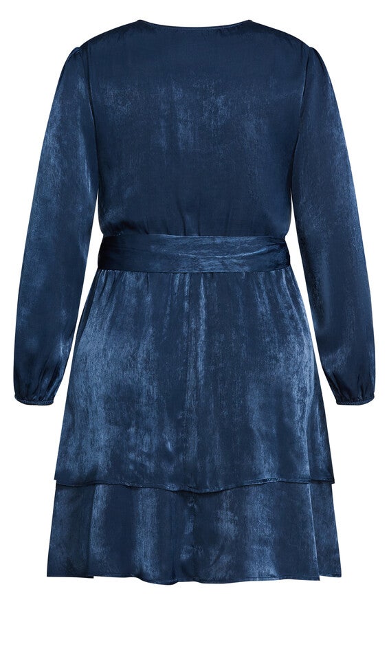 Twisted Ruffle Dress - navy, BLUE, alternate image number null