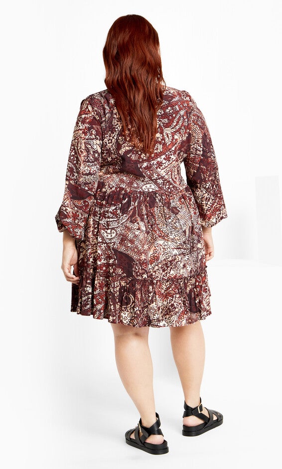 Alinda Mini Print Dress - cocoa, COCOA, alternate image number null