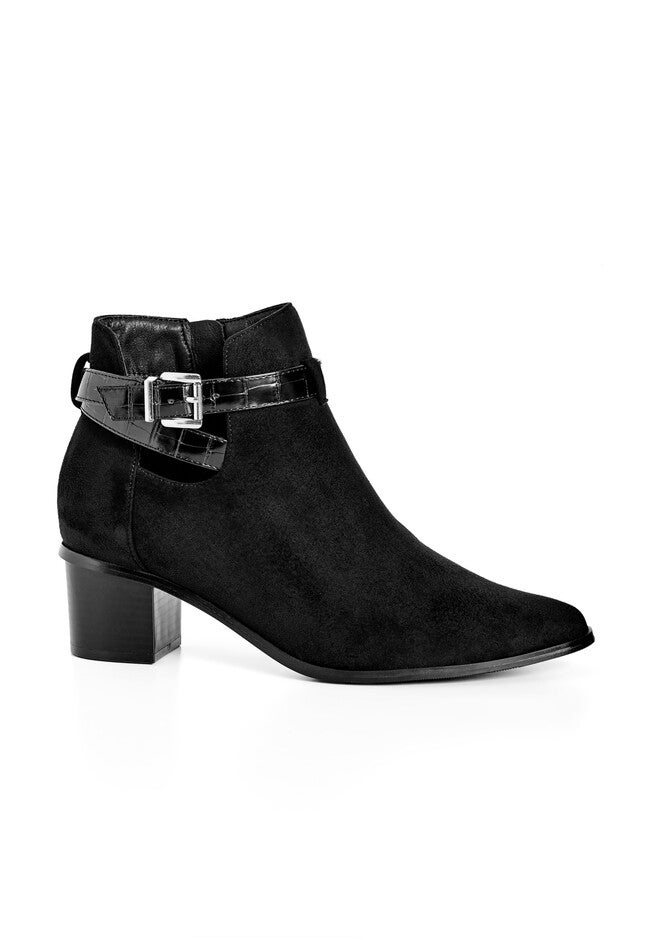WIDE FIT Alias Cut Out Ankle Boot - black, BLACK, hi-res image number null