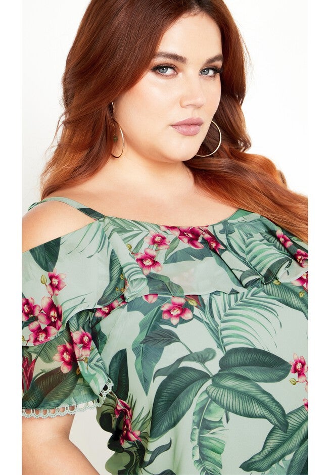 Phoebe Print Top - seafoam, GREEN, alternate image number null