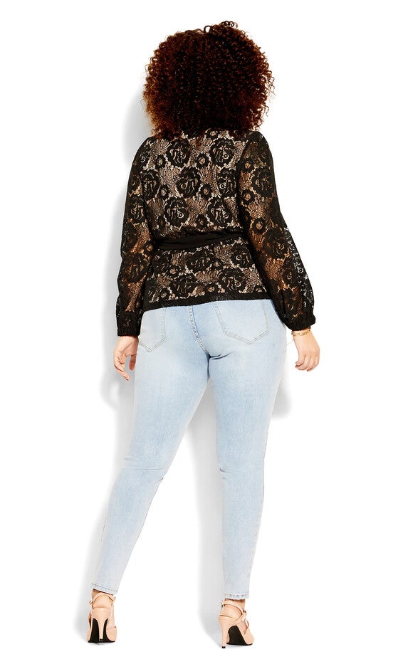 Lace Fly Away Top - black, BLACK, alternate image number 3