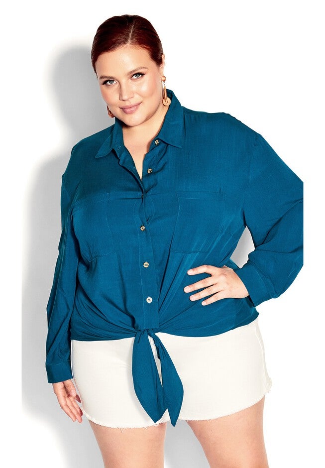 Tropical Tie Top - blue, BLUE, alternate image number 6