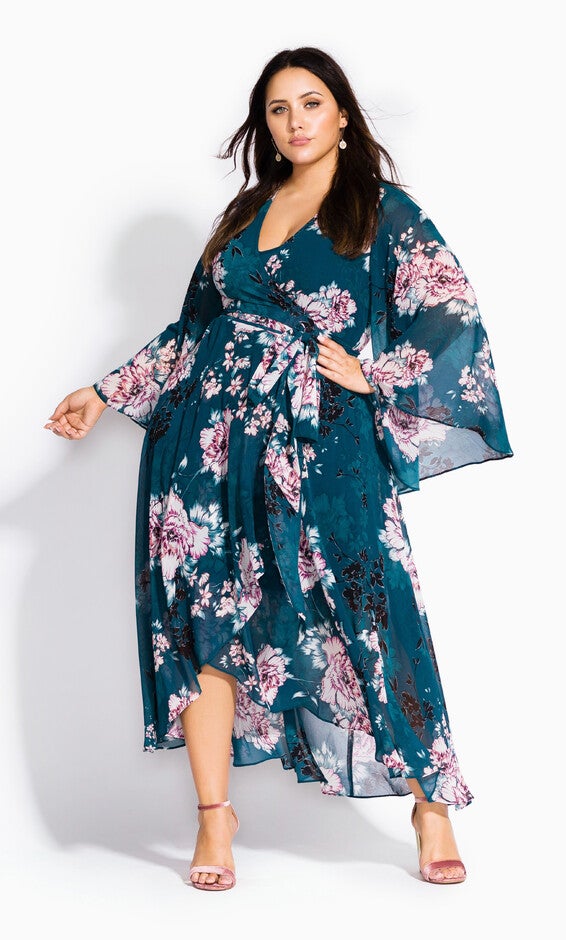 Jade Blossom Maxi Dress - jade, GREEN, hi-res image number null