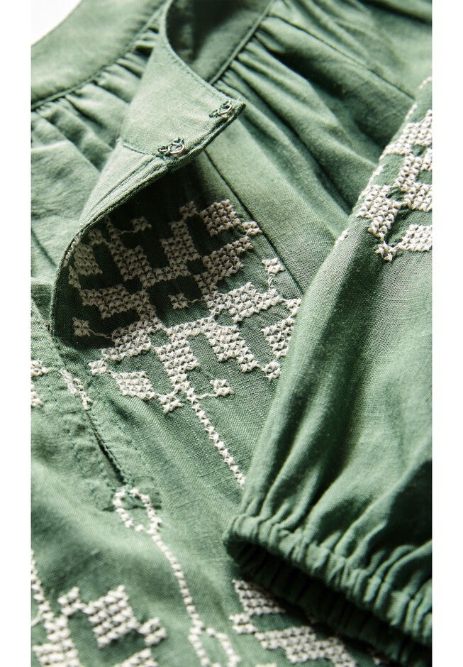 Lady Luxe Embroidered Dress, MOSS, alternate image number null
