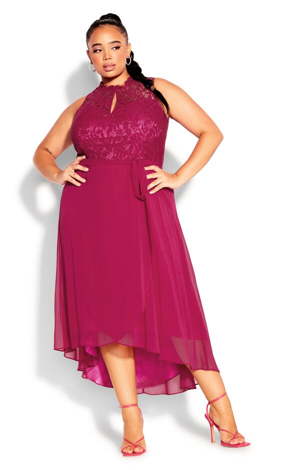 Hi Lo Lover Dress - sangria, ORANGE, hi-res image number 0