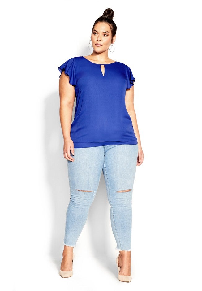 Sweet Waterfall Top - royal blue, BLUE, on-hover image number 1