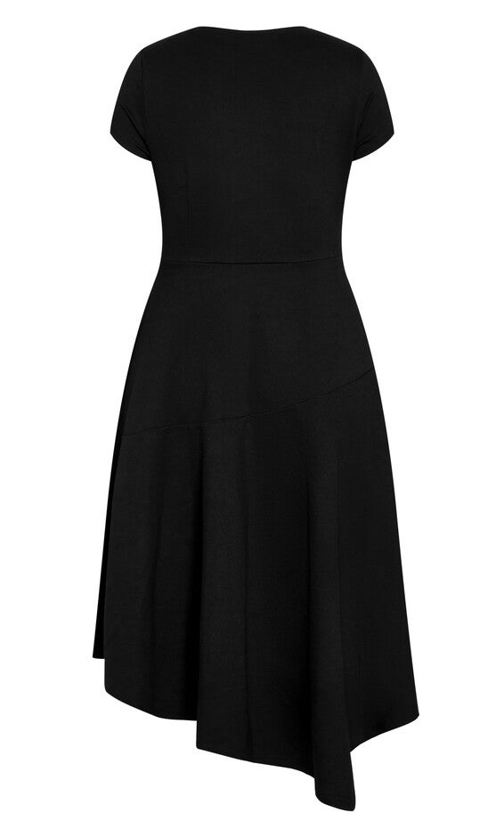 Ponte Flare Dress - black, BLACK, alternate image number null