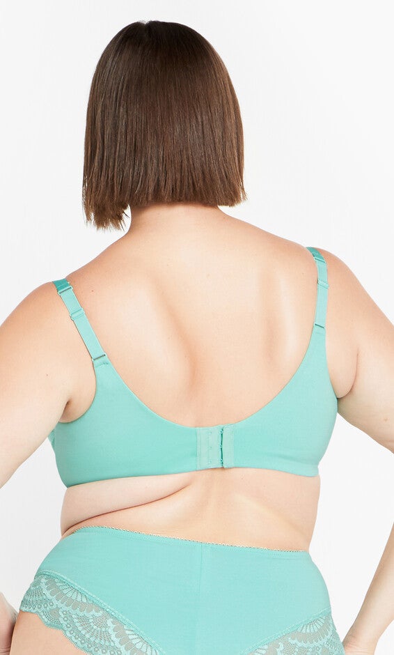 Smooth & Chic Cotton T-Shirt Bra - biscay green, GREEN, alternate image number 2