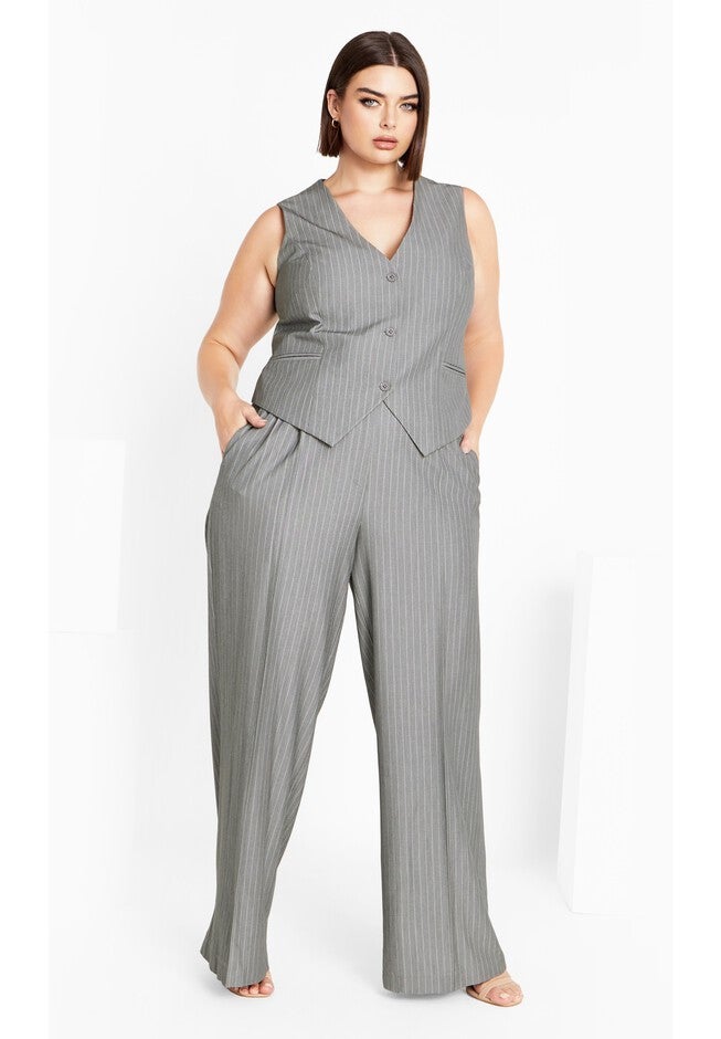 Jazmin Pinstripe Vest - silver, GREY, alternate image number null