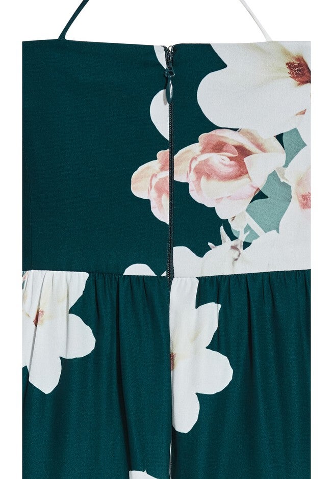 Emerald Floral Maxi Dress - emerald, GREEN, alternate image number 4