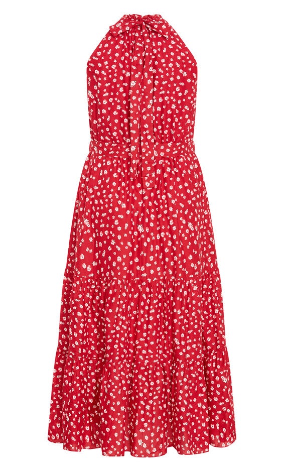 Kiana Print Maxi Dress - red, RED, alternate image number 4