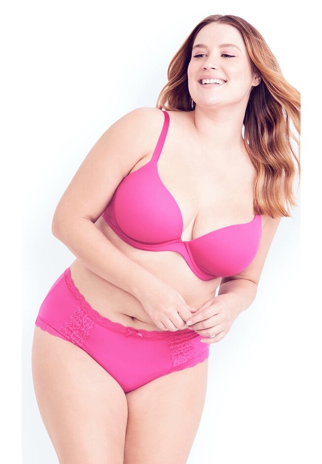 Smooth Plunge Bra - shocking pink, PINK, hi-res image number null