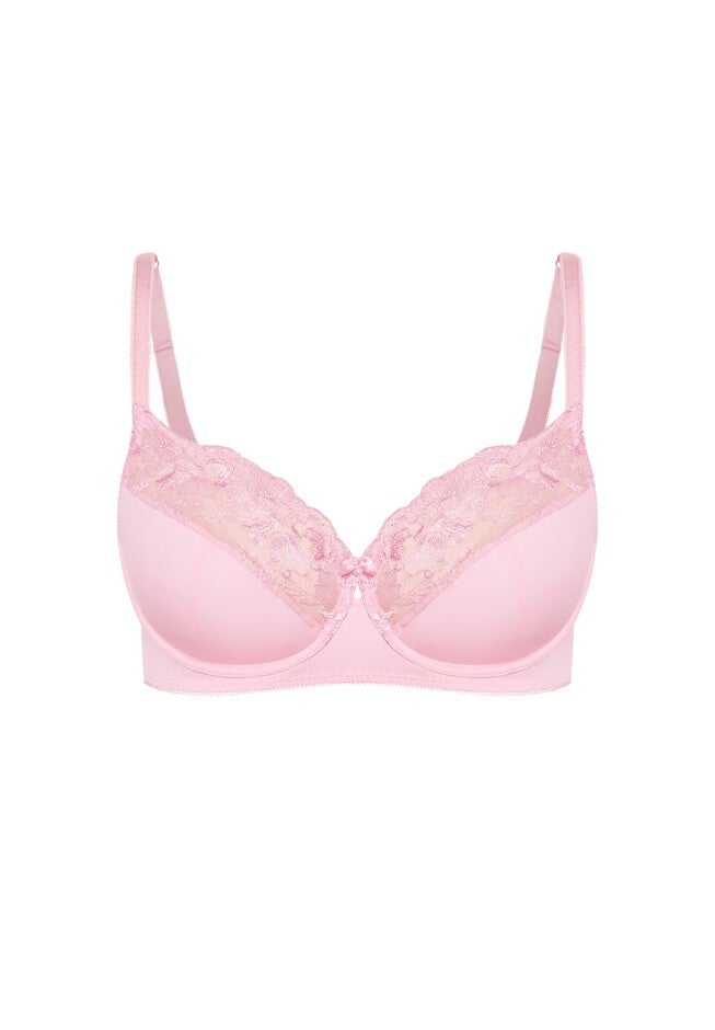 Embroidered Full Support Underwire Bra, SWEET PINK, alternate image number 2