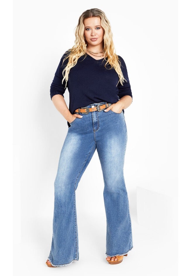 Clare V Neck Sweater, INDIGO, on-hover image number null