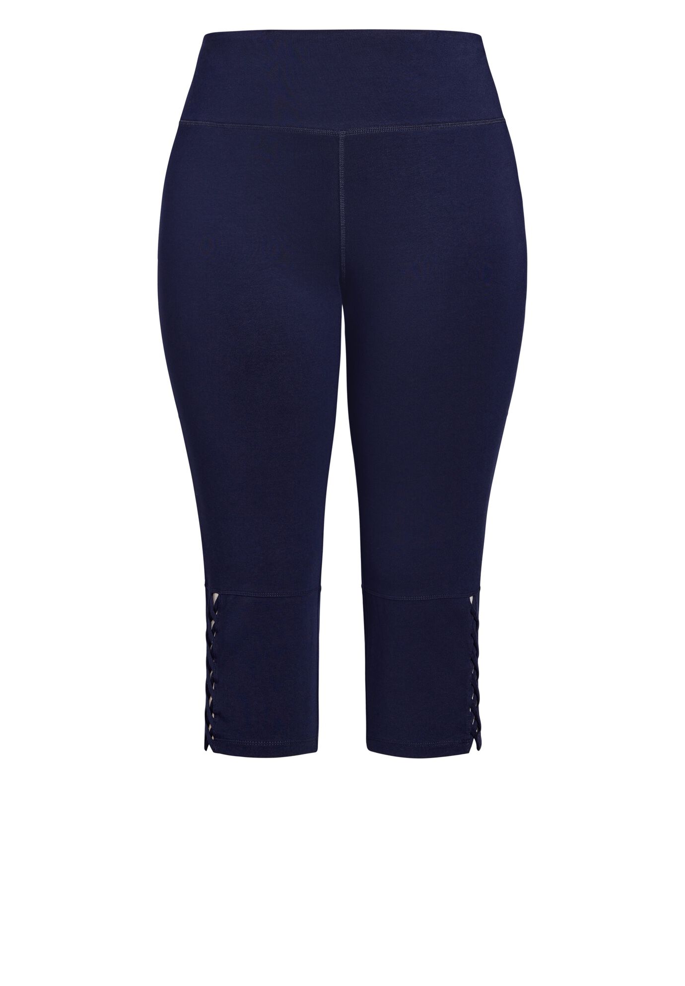 Cross Hem Legging, NAVY, alternate image number 2