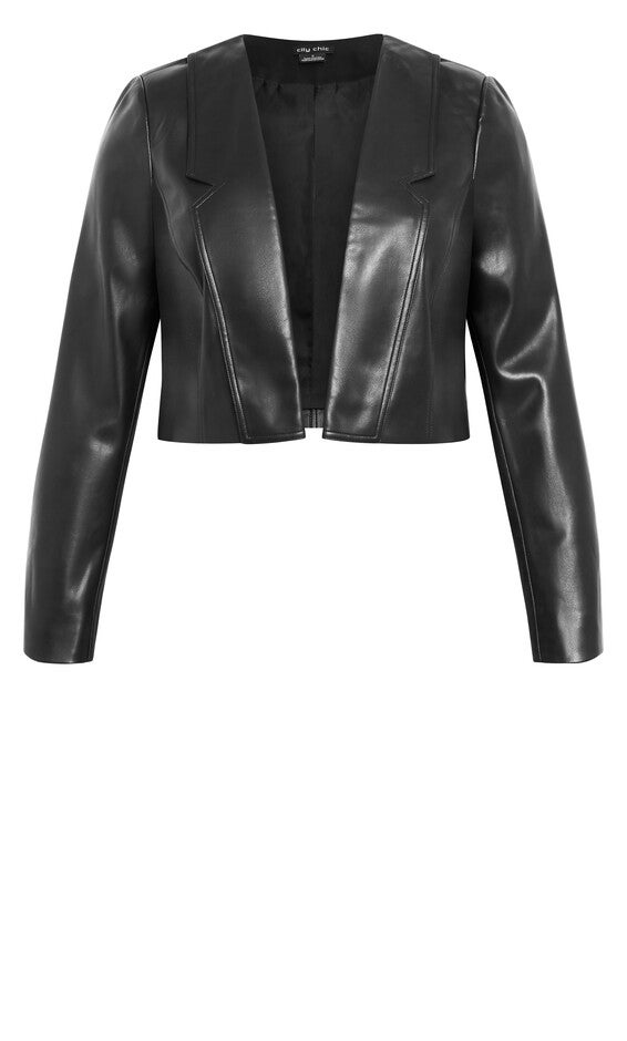 Serena Faux Leather Jacket - black, BLACK, alternate image number null