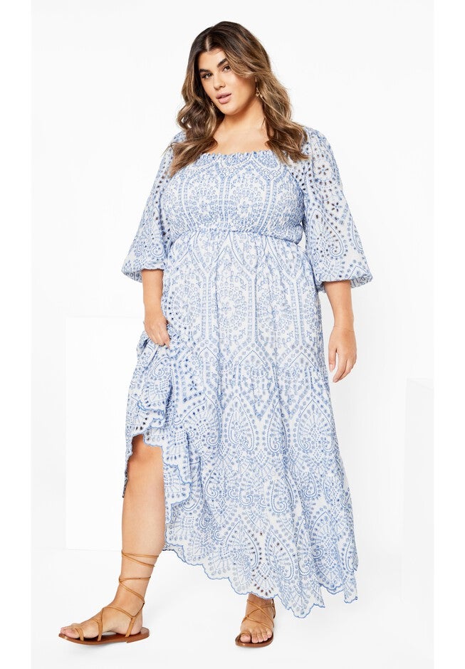 Brodie 2 Tone Maxi Dress - white, WHITE, on-hover image number null