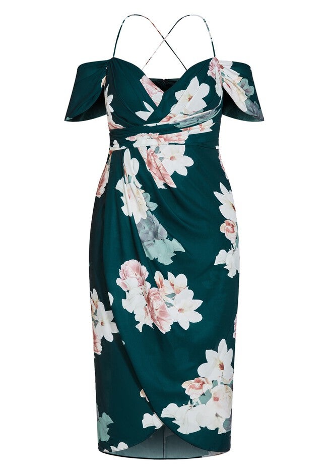 Emerald Floral Maxi Dress - emerald, GREEN, alternate image number 2