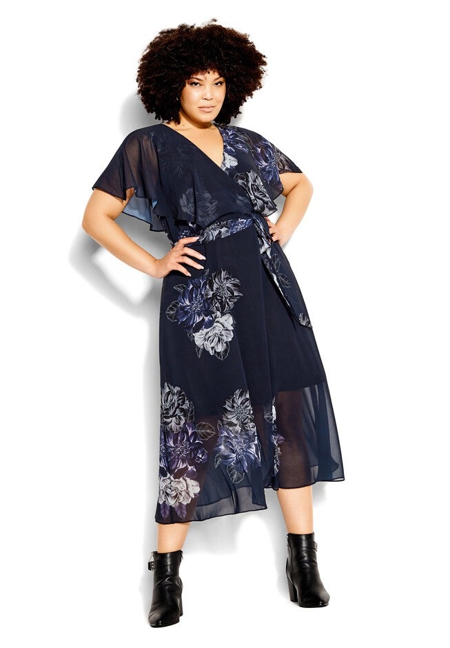 Bouquet Dress - navy, BLUE, alternate image number 5