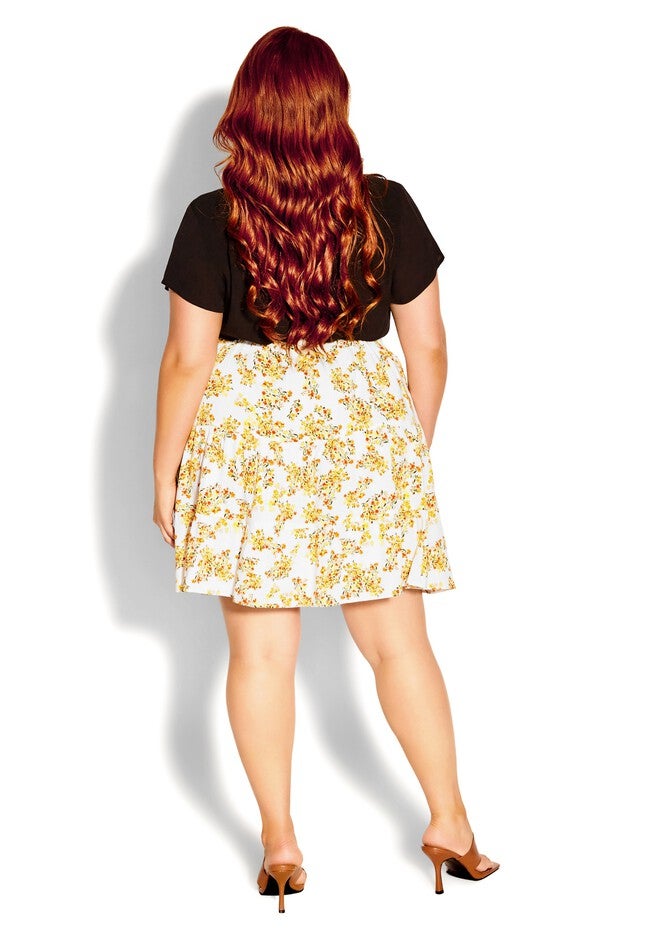 Sorrento Floral Skirt - black, WHITE, on-hover image number null