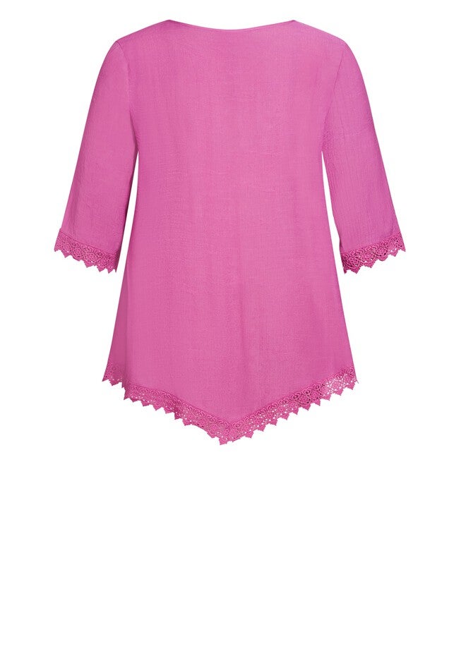 Ellie Pintuck Lace Top, ORCHID, alternate image number 5