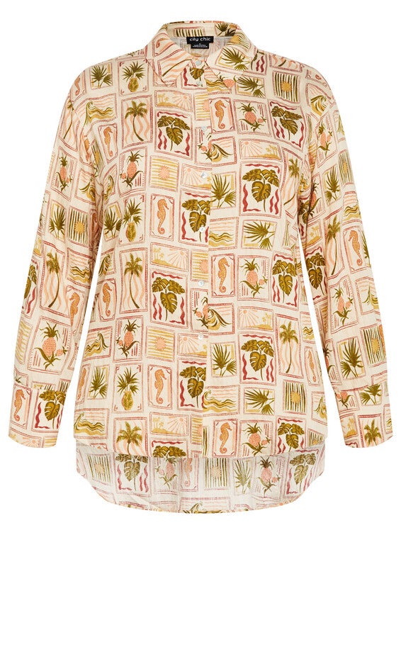 Bella Print Shirt - print, PINK, alternate image number null