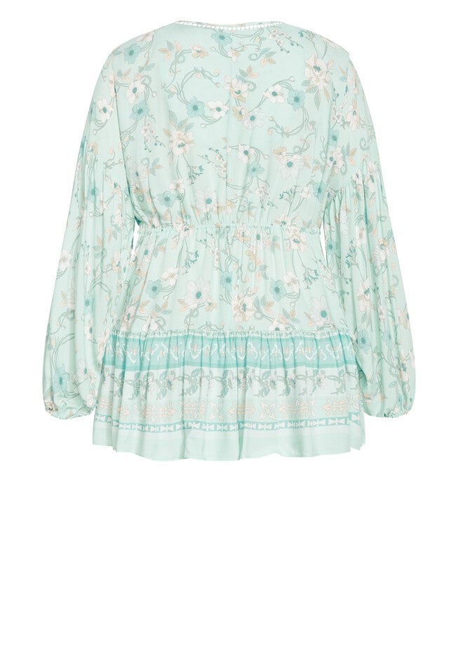 Spirited Floral Tunic - seafoam, GREEN, alternate image number 5