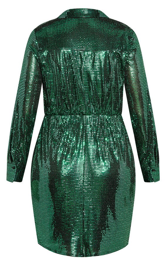 Sequin Glow Dress - emerald, GREEN, alternate image number null