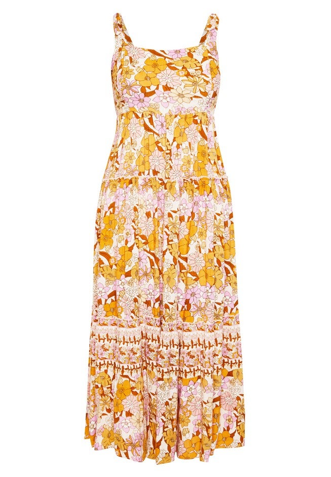 Taya Tiered Border Maxi Dress, PINK PETAL POWER, alternate image number null