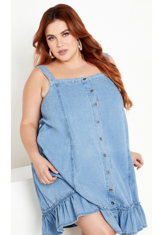 Island Denim Dress - light wash, LIGHT, on-hover image number 1