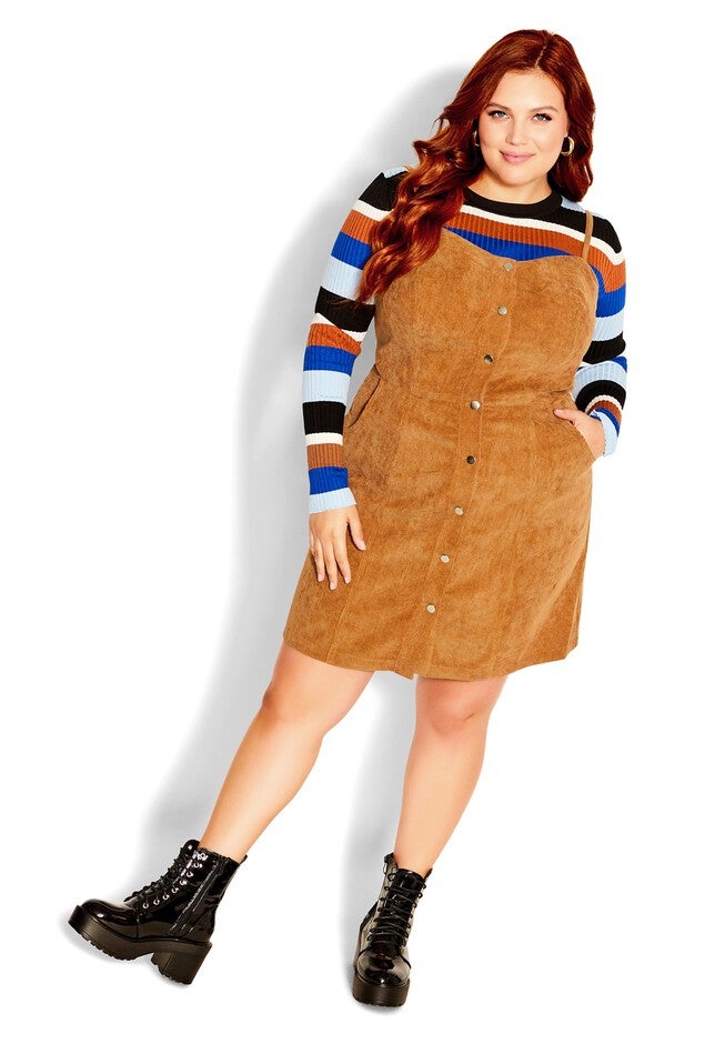 Sweet Corduroy Dress - caramel, BROWN, on-hover image number null