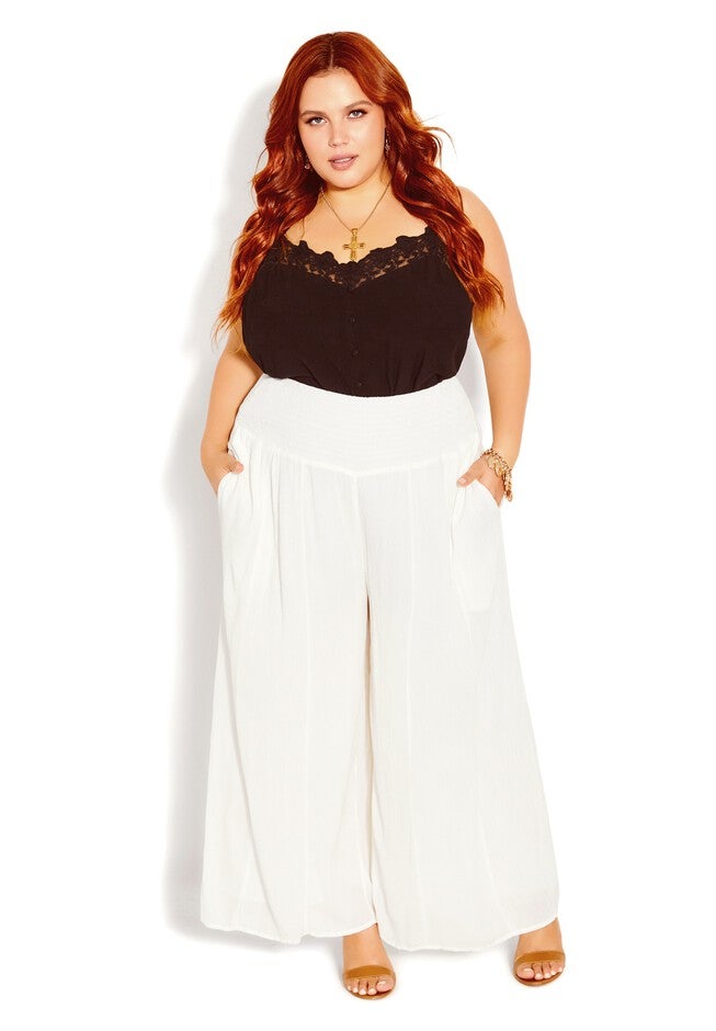 Hazel Pant - ivory, WHITE, on-hover image number null