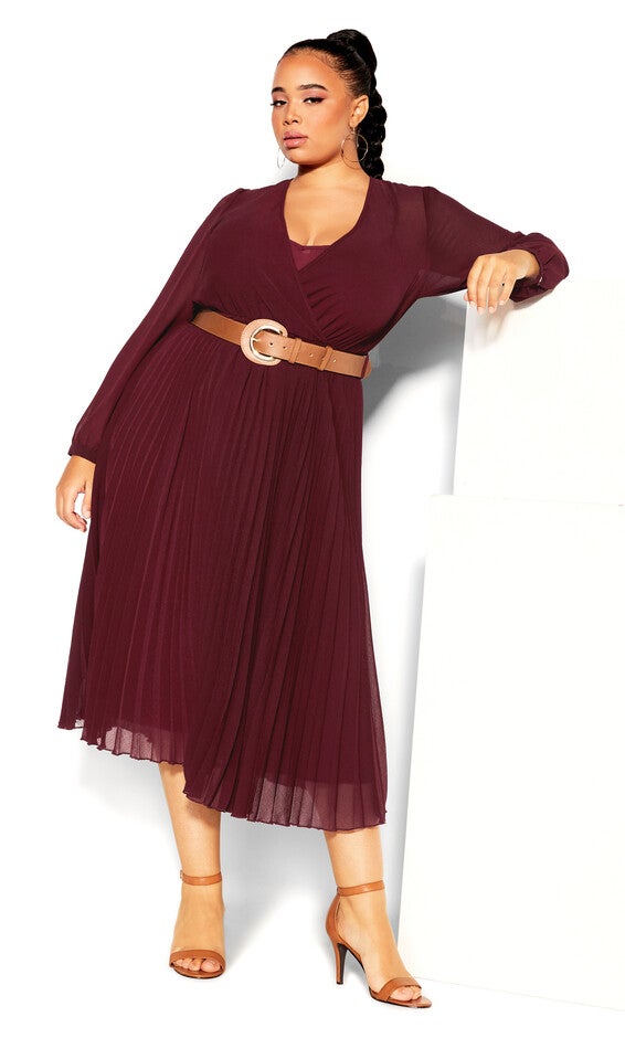 Precious Pleat Dress - oxblood, RED, alternate image number 5