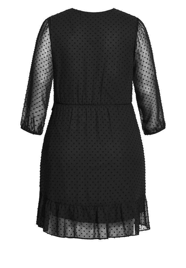 Dobby Ruffles Dress - black, BLACK, alternate image number 2