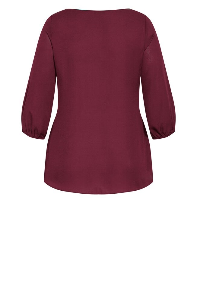Sexy Fling Elbow Sleeve Top - bordeaux, RED, alternate image number null