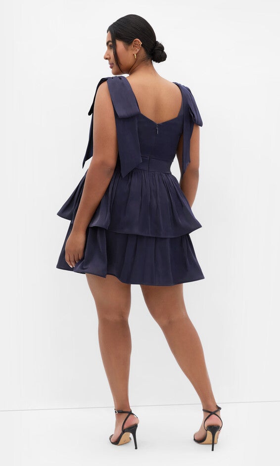 Betty Ruffle Mini Dress - navy, BLUE, alternate image number null