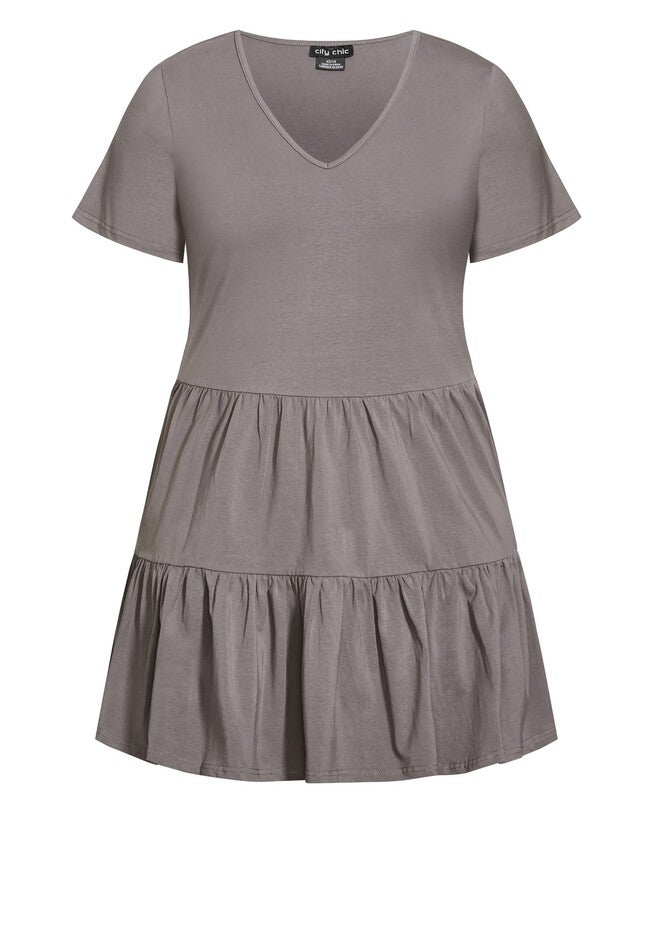 Social Tier Dress - slate, GREY, alternate image number 2