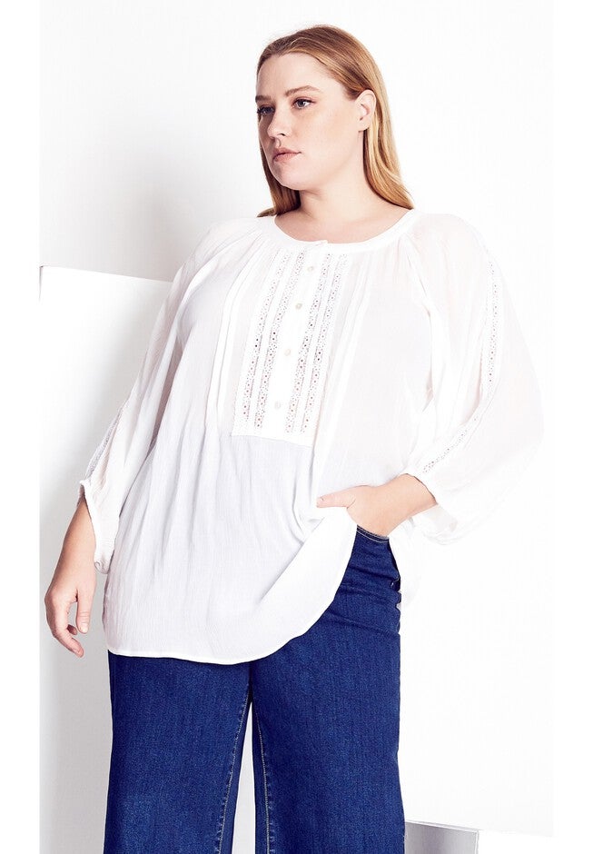 Serene Lace Top - ivory, WHITE, hi-res image number null