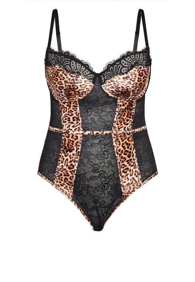 Mimi Bodysuit - leopard print, BLACK, alternate image number null