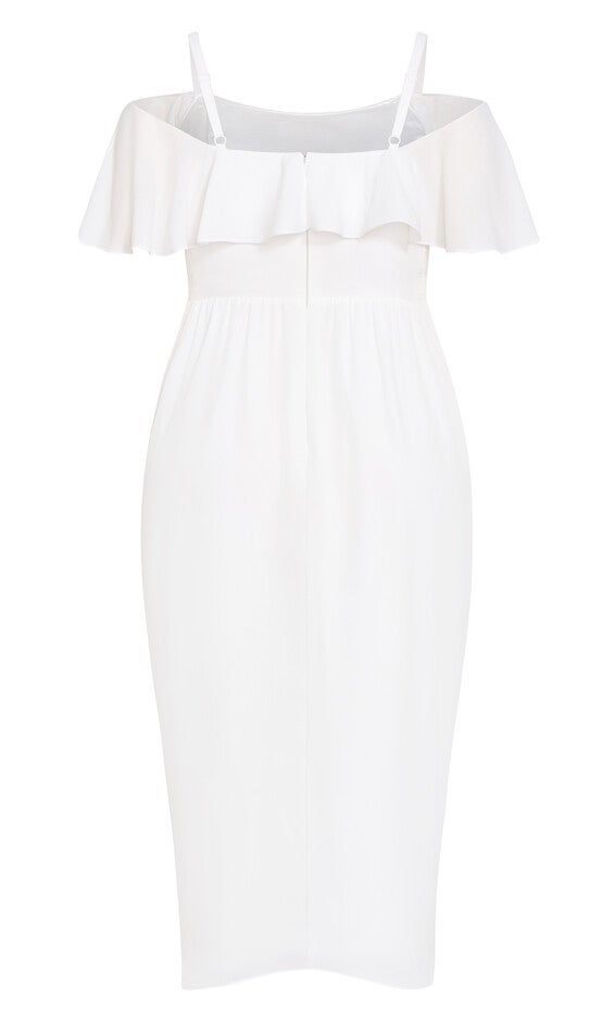 Flirtation Drape Midi Dress - ivory, WHITE, alternate image number null